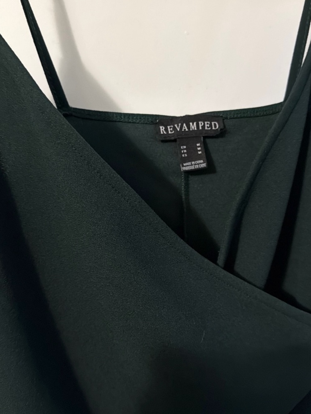 Revamped Women's Forest Green Strapless Wrap Dress